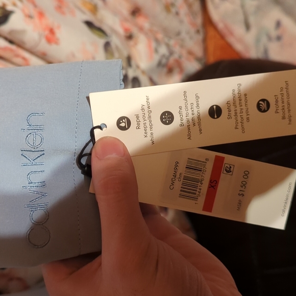 Calvin Klein Women's Mesh Back Raincoat, Chambray Blue, X-Small - Picture 4 of 8